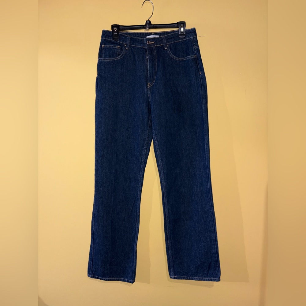Zara Straight-Leg Dark Blue Denim Jeans
